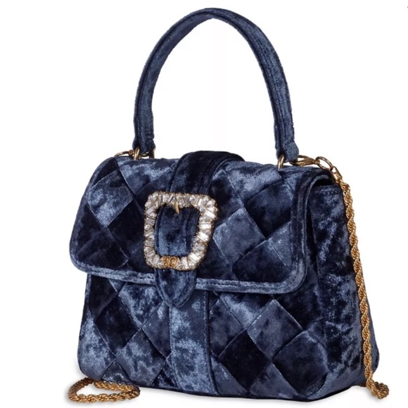 NEW SAM BRIT CRUSHED VELVET TOP HANDLE SHOULDER BAG BLUE
NWT!! - Picture 4 of 7